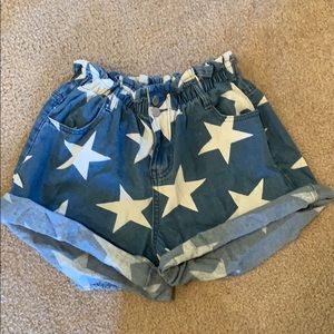 Baggy star jean shorts